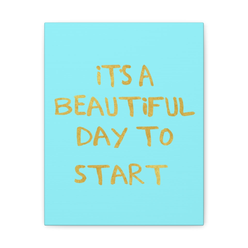 Scripture Walls Inspirational Wall Art Beautiful Day To Start Motivation Wall Decor for Home Office Gym Inspiring Success Quote Print Ready to Hang Unframed-Express Your Love Gifts