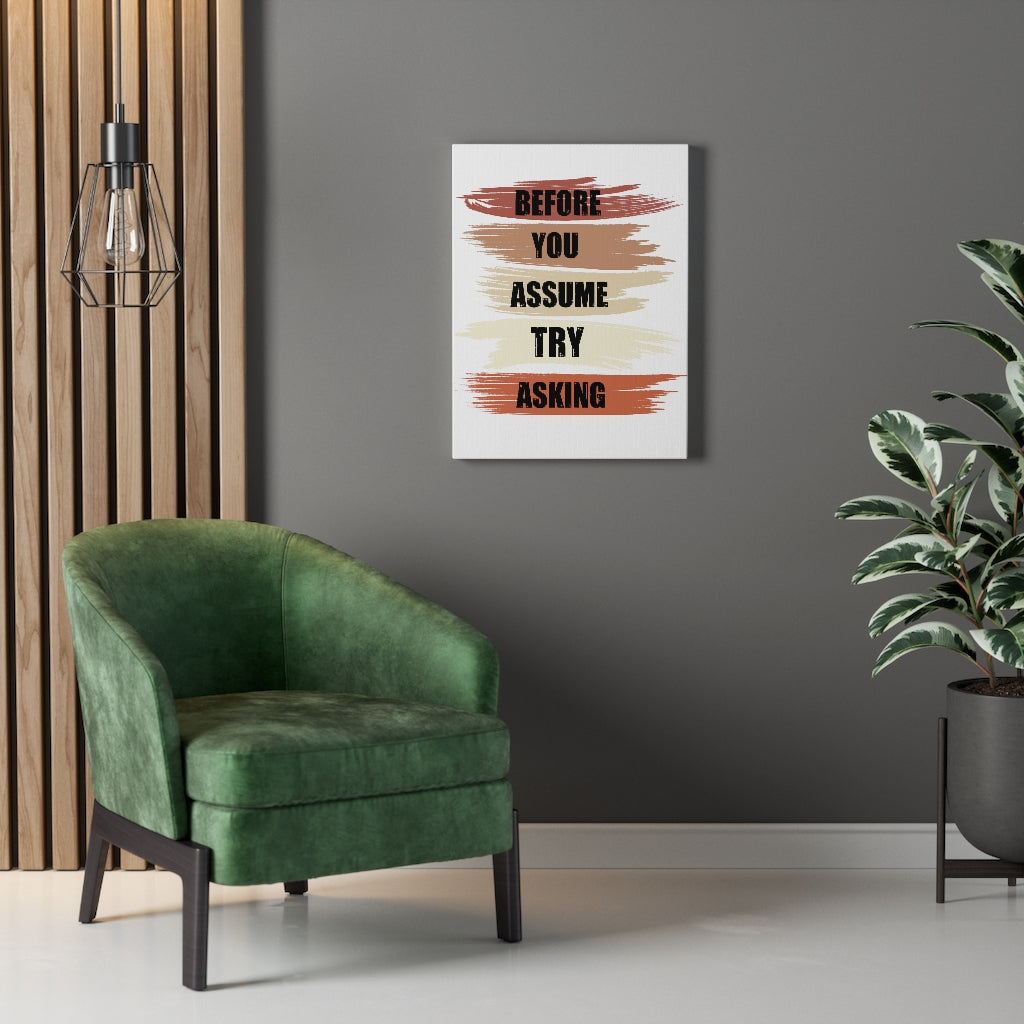 Scripture Walls Inspirational Wall Art Before You Assume Wall Art Motivation Wall Decor for Home Office Gym Inspiring Success Quote Print Ready to Hang Unframed-Express Your Love Gifts