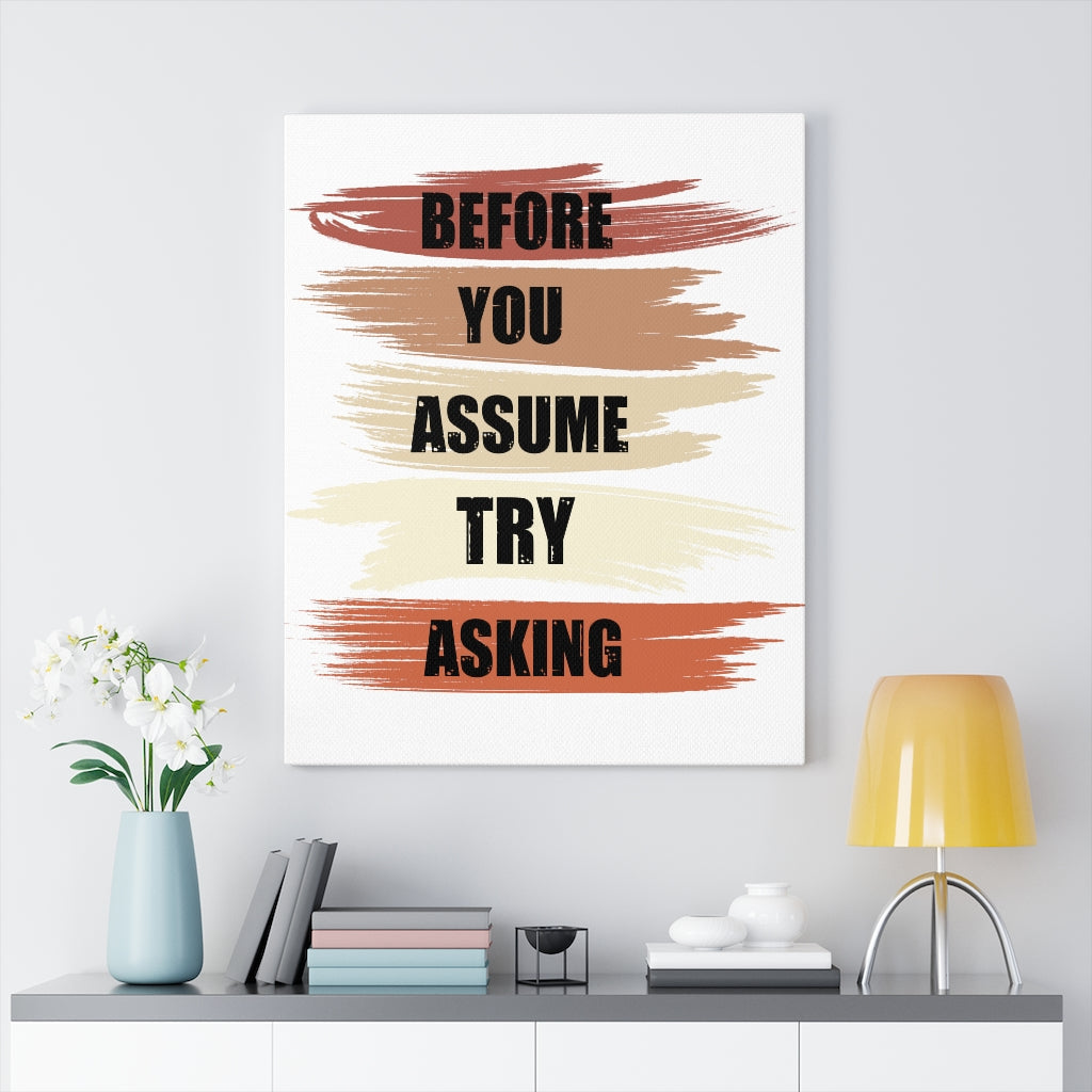 Scripture Walls Inspirational Wall Art Before You Assume Wall Art Motivation Wall Decor for Home Office Gym Inspiring Success Quote Print Ready to Hang Unframed-Express Your Love Gifts