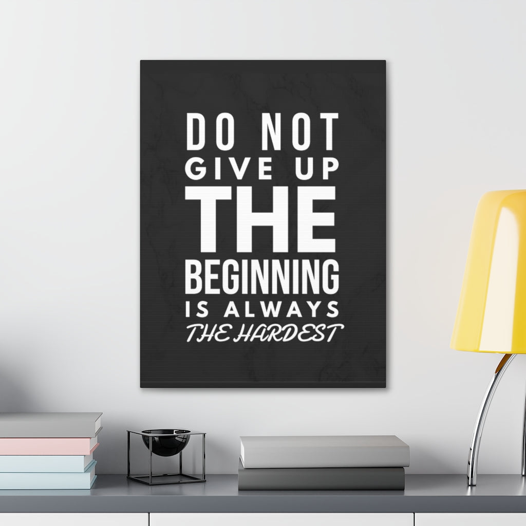 Scripture Walls Inspirational Wall Art Beginning Is Always The Hardest Motivation Wall Decor for Home Office Gym Inspiring Success Quote Print Ready to Hang Unframed-Express Your Love Gifts