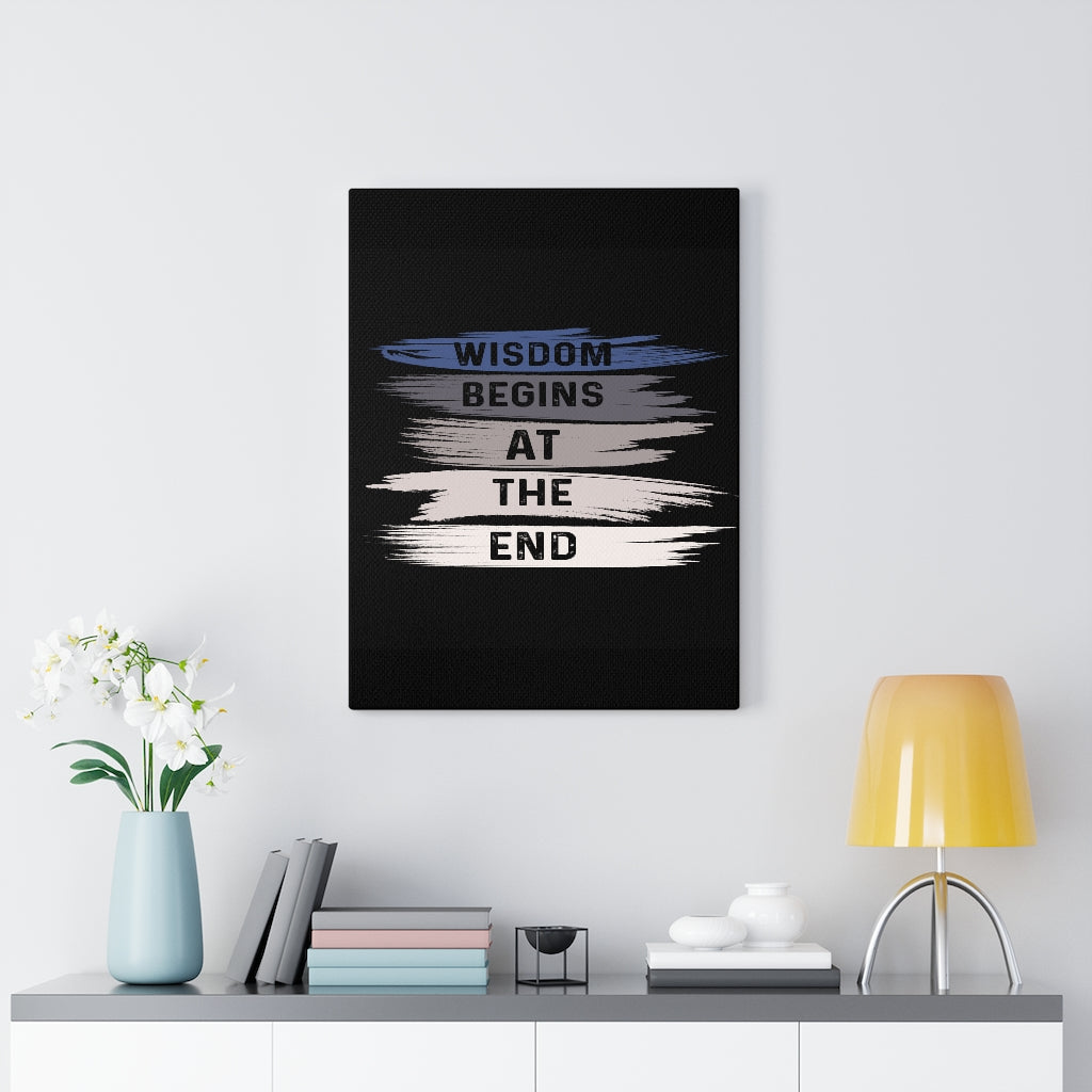 Scripture Walls Inspirational Wall Art Begins At The End Wall Art Motivation Wall Decor for Home Office Gym Inspiring Success Quote Print Ready to Hang Unframed-Express Your Love Gifts