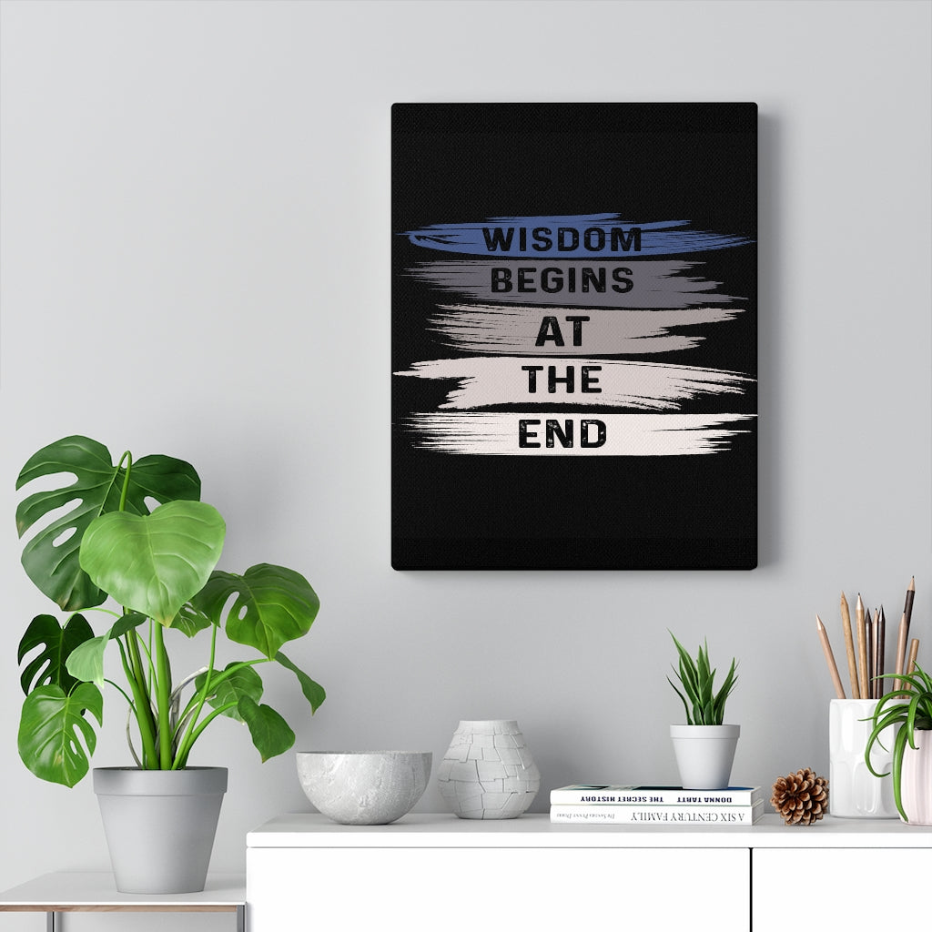 Scripture Walls Inspirational Wall Art Begins At The End Wall Art Motivation Wall Decor for Home Office Gym Inspiring Success Quote Print Ready to Hang Unframed-Express Your Love Gifts