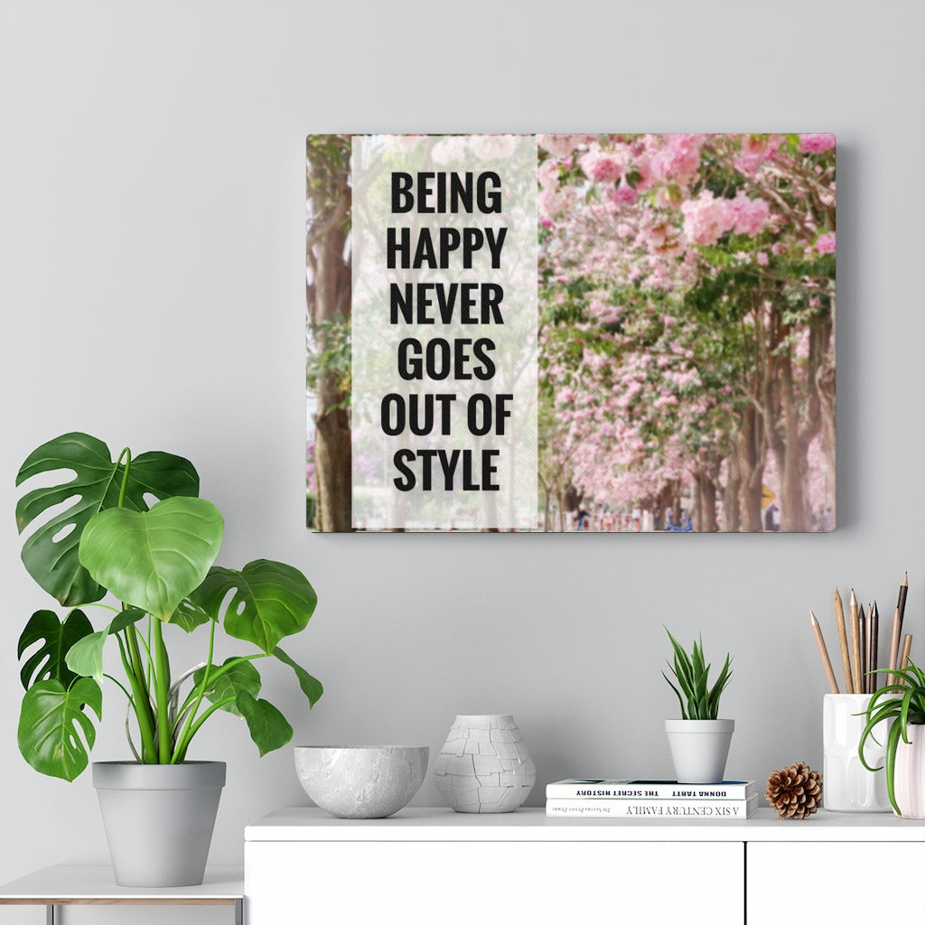 Scripture Walls Inspirational Wall Art Being Happy Never Goes Motivational Print Ready to Hang Artwork Unframed-Express Your Love Gifts