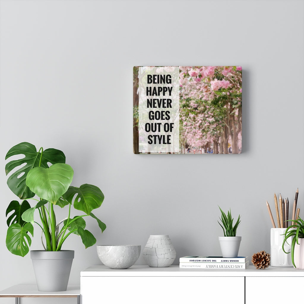 Scripture Walls Inspirational Wall Art Being Happy Never Goes Motivational Print Ready to Hang Artwork Unframed-Express Your Love Gifts