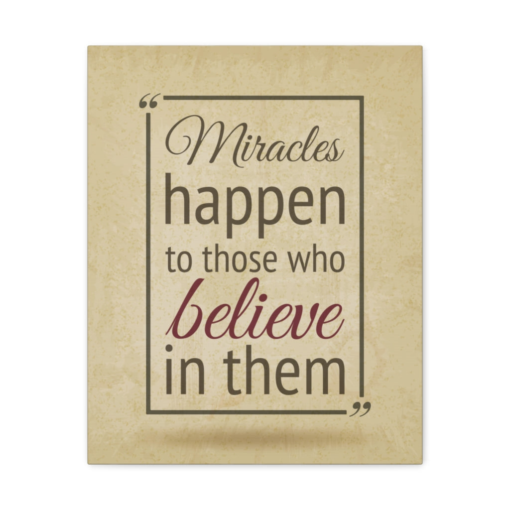 Scripture Walls Inspirational Wall Art Believe In Miracles Motivation Wall Decor for Home Office Gym Inspiring Success Quote Print Ready to Hang Unframed-Express Your Love Gifts
