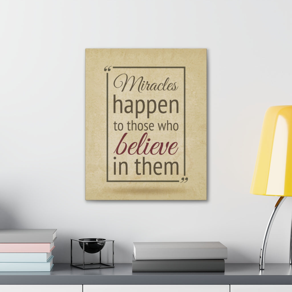 Scripture Walls Inspirational Wall Art Believe In Miracles Motivation Wall Decor for Home Office Gym Inspiring Success Quote Print Ready to Hang Unframed-Express Your Love Gifts