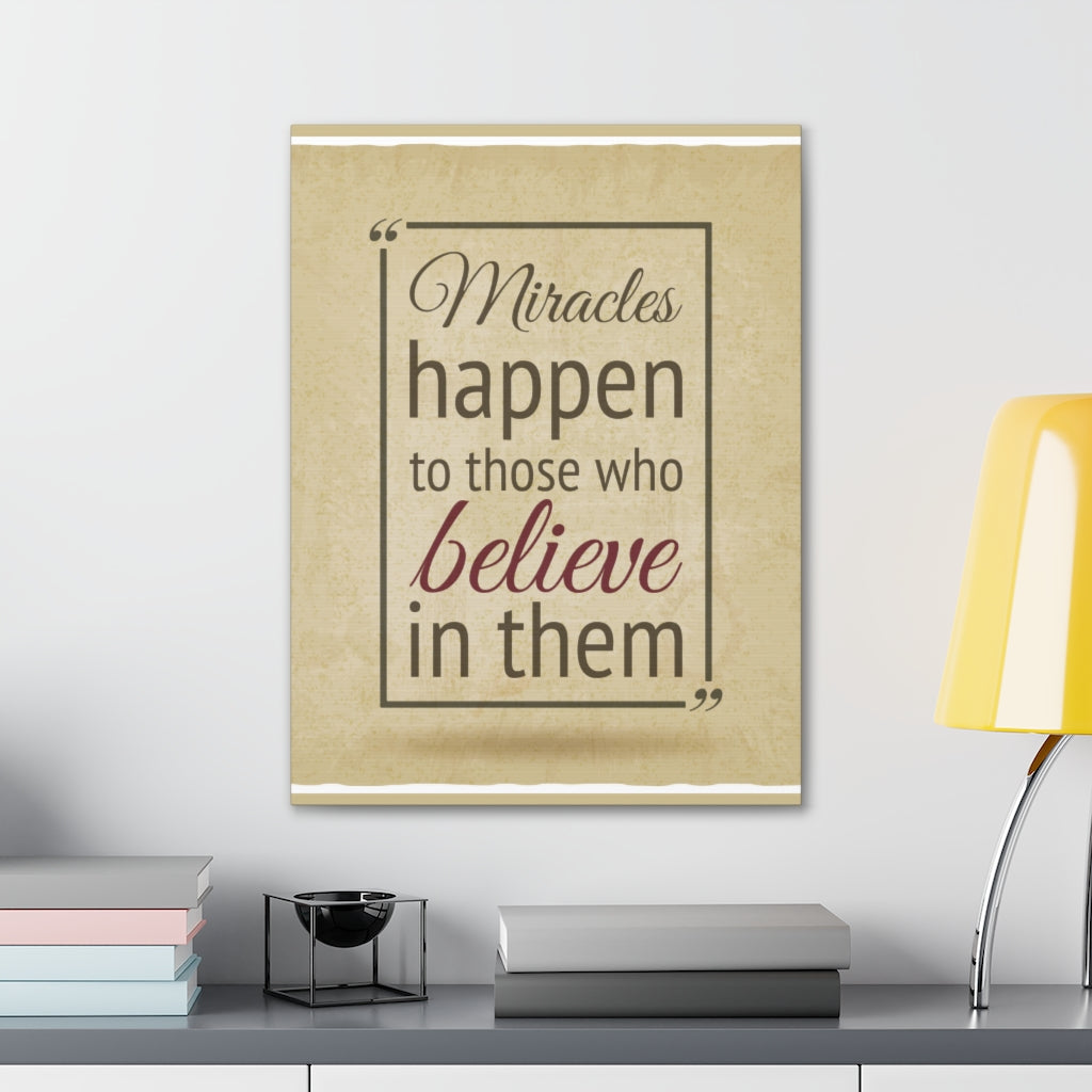 Scripture Walls Inspirational Wall Art Believe In Miracles Motivation Wall Decor for Home Office Gym Inspiring Success Quote Print Ready to Hang Unframed-Express Your Love Gifts