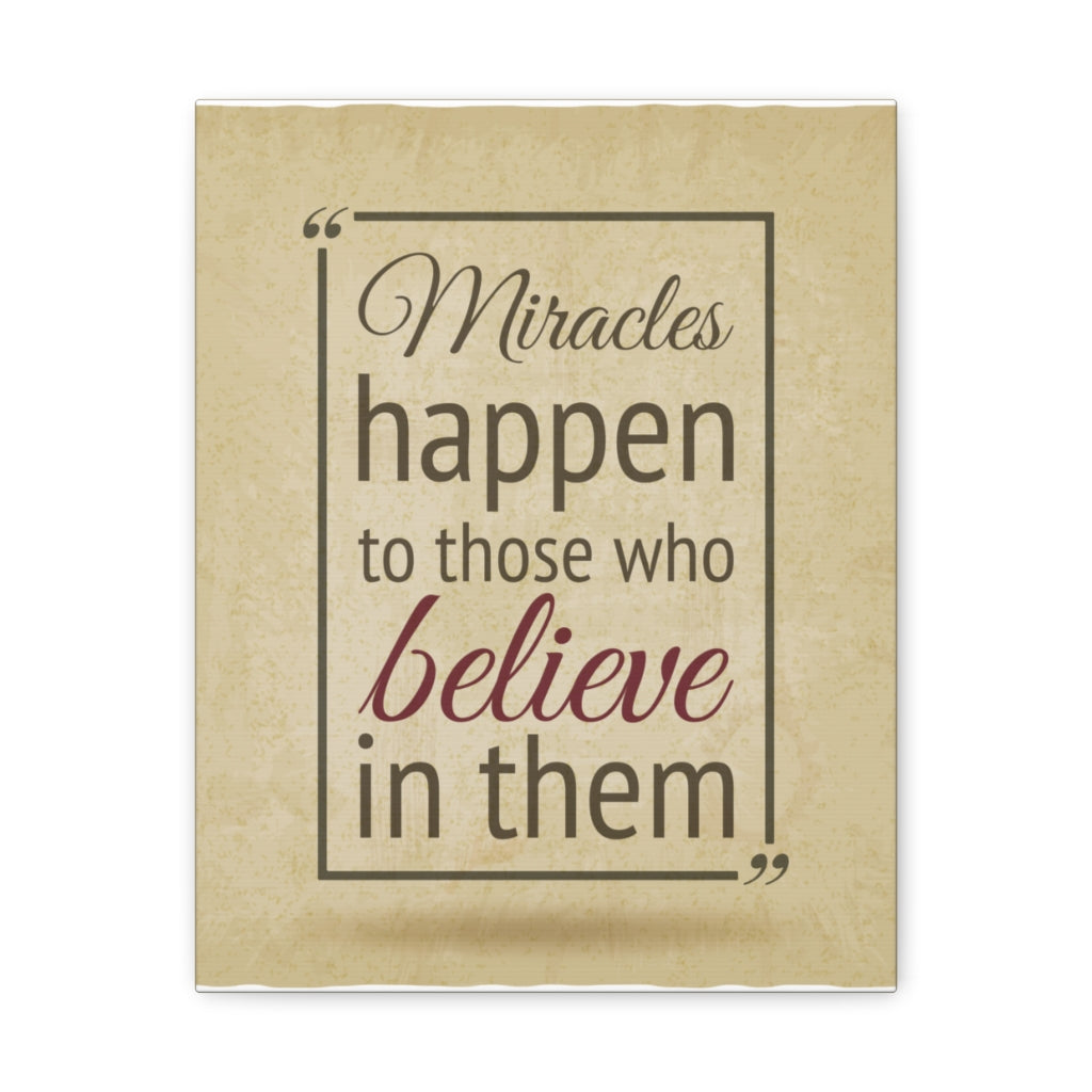 Scripture Walls Inspirational Wall Art Believe In Miracles Motivation Wall Decor for Home Office Gym Inspiring Success Quote Print Ready to Hang Unframed-Express Your Love Gifts
