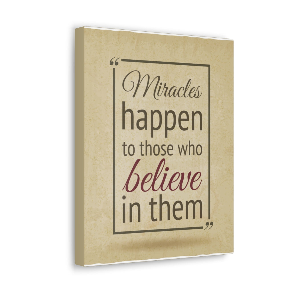 Scripture Walls Inspirational Wall Art Believe In Miracles Motivation Wall Decor for Home Office Gym Inspiring Success Quote Print Ready to Hang Unframed-Express Your Love Gifts