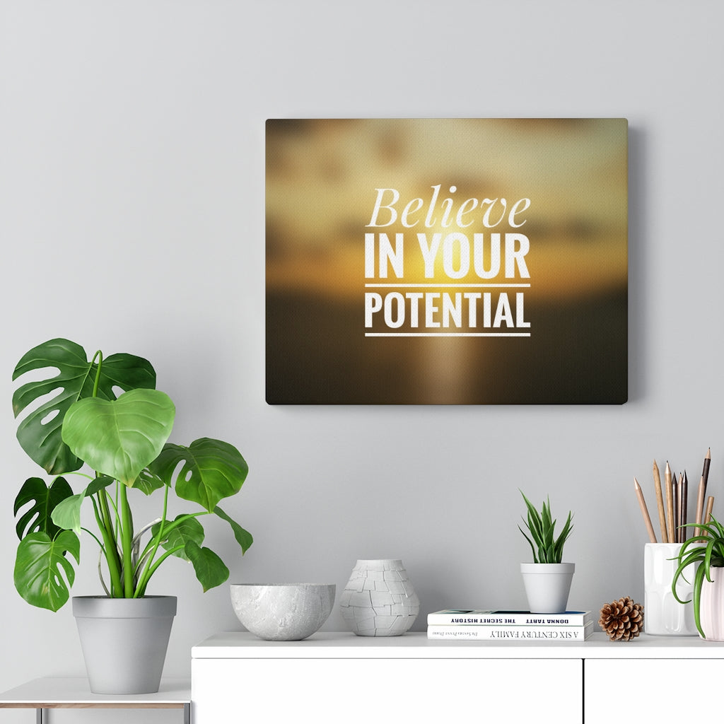 Scripture Walls Inspirational Wall Art Believe In Your Potential Brown Motivational Print Ready to Hang Artwork Unframed-Express Your Love Gifts