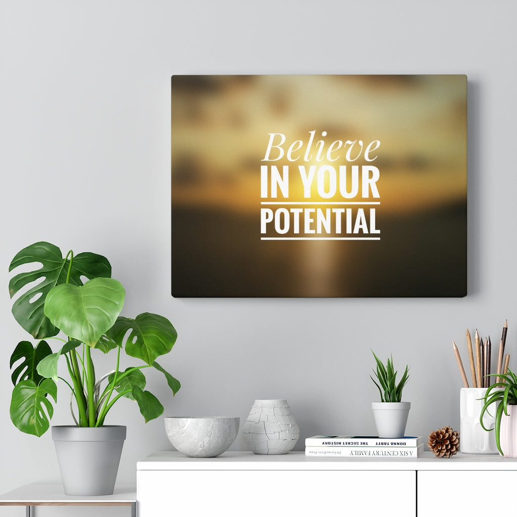 Scripture Walls Inspirational Wall Art Believe In Your Potential Brown Motivational Print Ready to Hang Artwork Unframed-Express Your Love Gifts