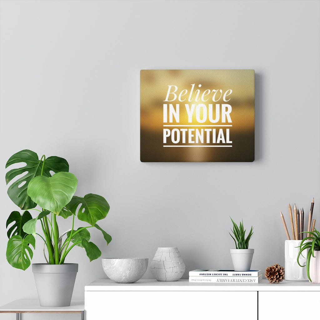 Scripture Walls Inspirational Wall Art Believe In Your Potential Brown Motivational Print Ready to Hang Artwork Unframed-Express Your Love Gifts
