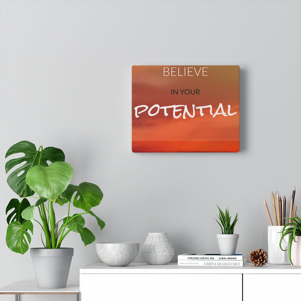 Scripture Walls Inspirational Wall Art Believe In Your Potential Motivational Print Ready to Hang Artwork Unframed-Express Your Love Gifts