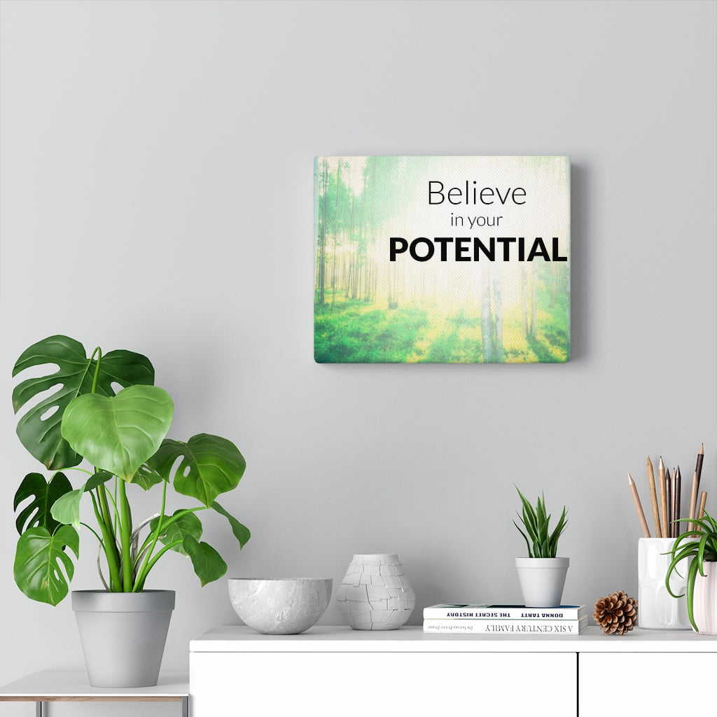 Scripture Walls Inspirational Wall Art Believe In Your Potential Wall Art Motivational Motto Inspiring Prints Artwork Decor Ready to Hang Unframed-Express Your Love Gifts