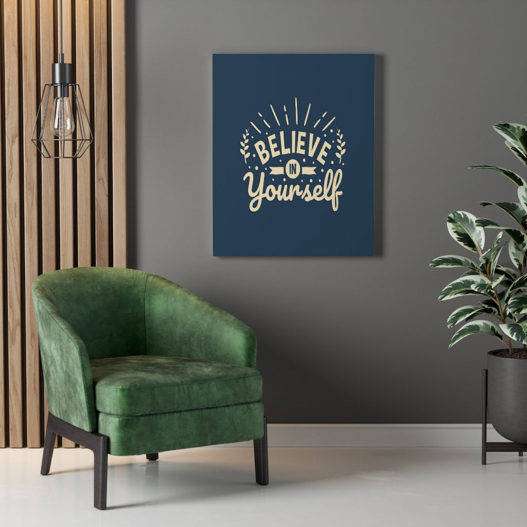 Scripture Walls Inspirational Wall Art Believe In Yourself Blue Wall Art Motivation Wall Decor for Home Office Gym Inspiring Success Quote Print Ready to Hang Unframed-Express Your Love Gifts