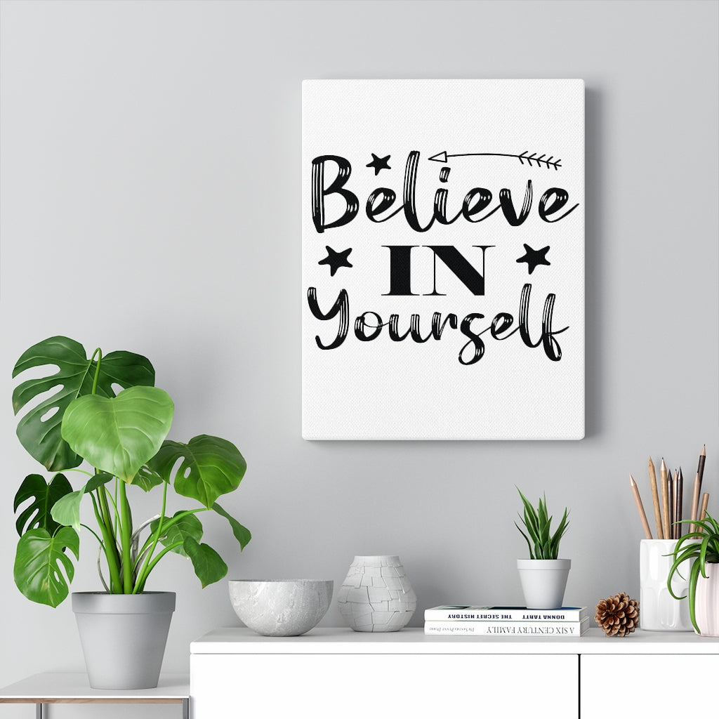 Scripture Walls Inspirational Wall Art Believe In Yourself Stars Wall Art Motivation Wall Decor for Home Office Gym Inspiring Success Quote Print Ready to Hang Unframed-Express Your Love Gifts
