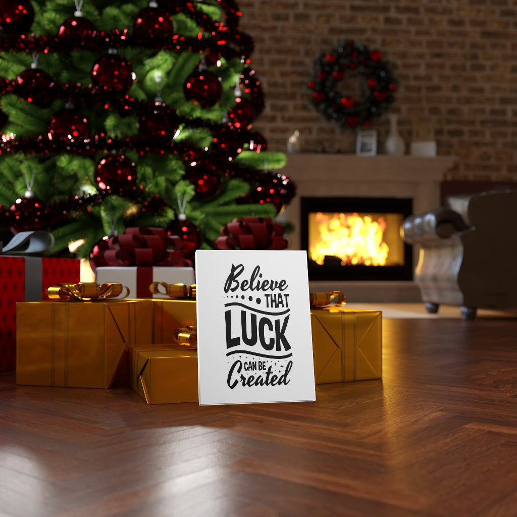 Scripture Walls Inspirational Wall Art Believe That Luck Can Be Created Wall Art Motivation Wall Decor for Home Office Gym Inspiring Success Quote Print Ready to Hang Unframed-Express Your Love Gifts
