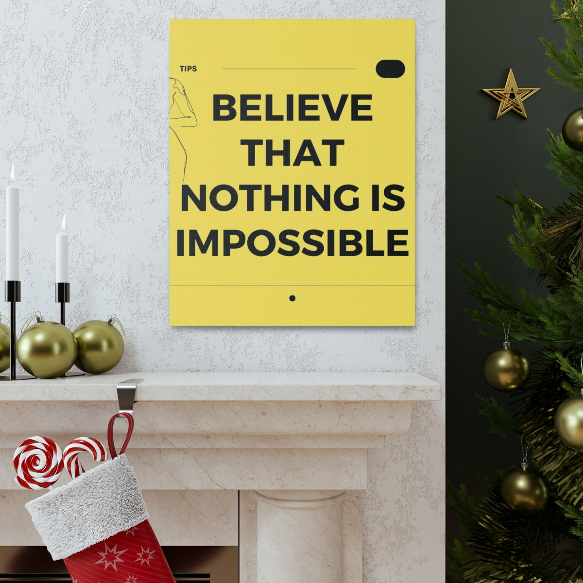 Scripture Walls Inspirational Wall Art Believe That Nothing Is Impossible Matthew 19:26 Motivation Wall Decor for Home Office Gym Inspiring Success Quote Print Ready to Hang Unframed-Express Your Love Gifts