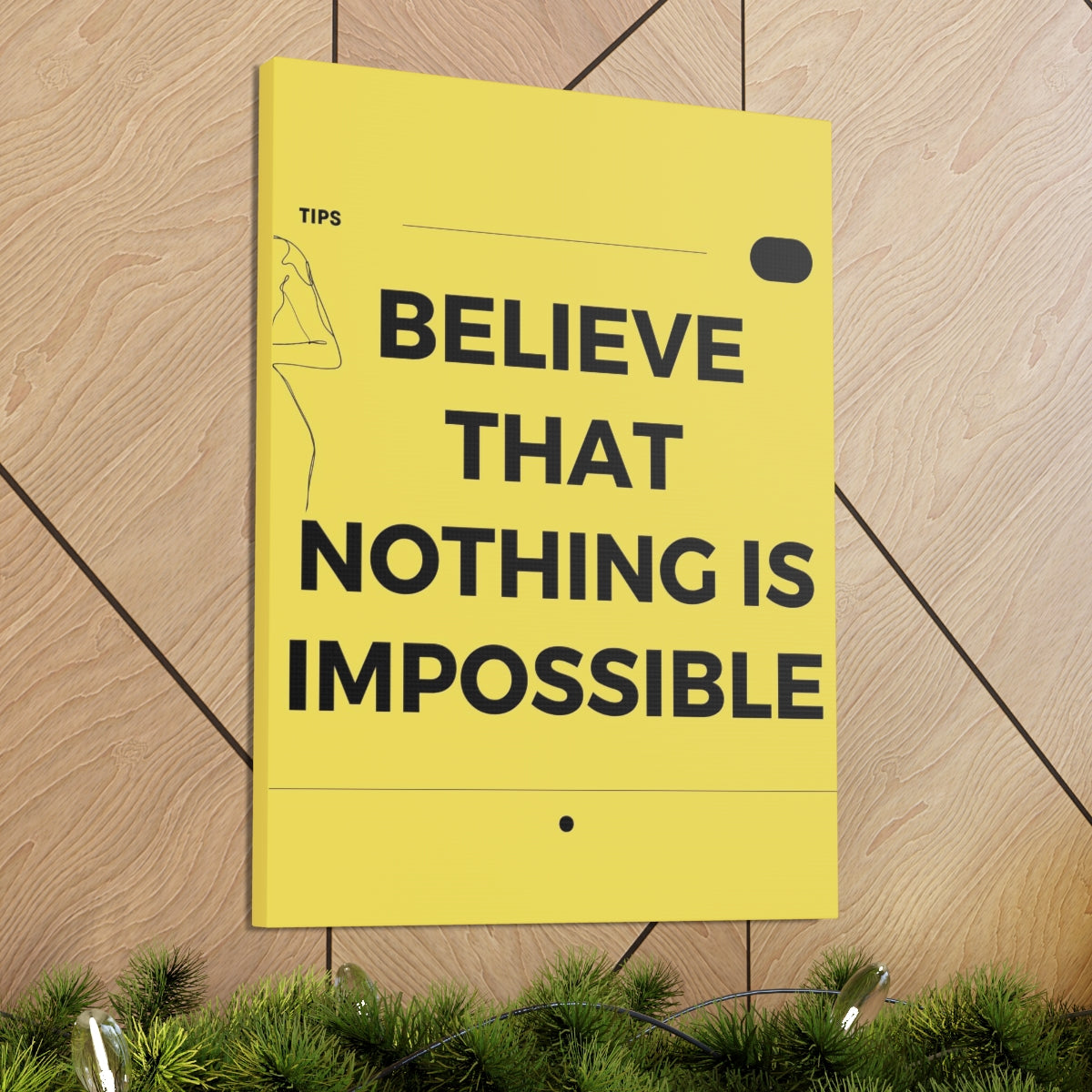 Scripture Walls Inspirational Wall Art Believe That Nothing Is Impossible Matthew 19:26 Motivation Wall Decor for Home Office Gym Inspiring Success Quote Print Ready to Hang Unframed-Express Your Love Gifts