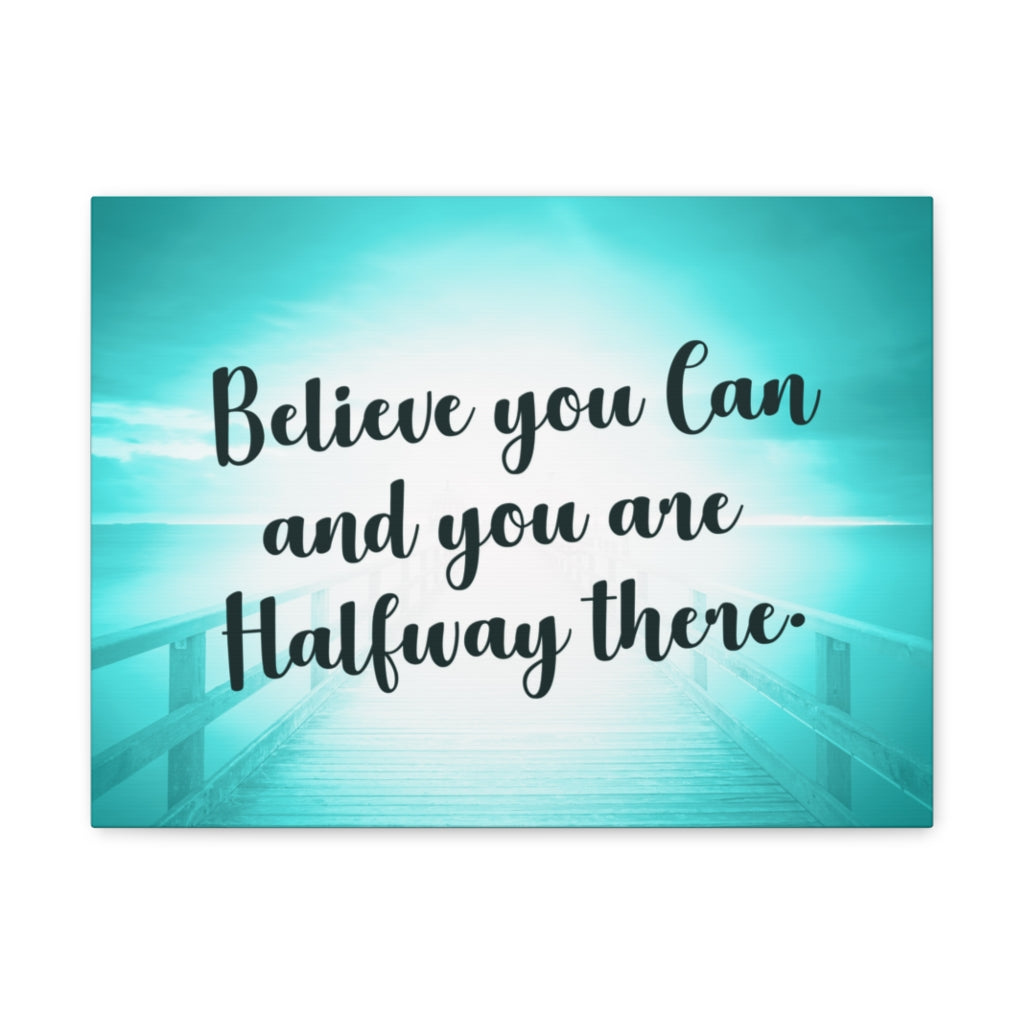 Scripture Walls Inspirational Wall Art Believe You Can Blue Motivation Wall Decor for Home Office Gym Inspiring Success Quote Print Ready to Hang Unframed-Express Your Love Gifts