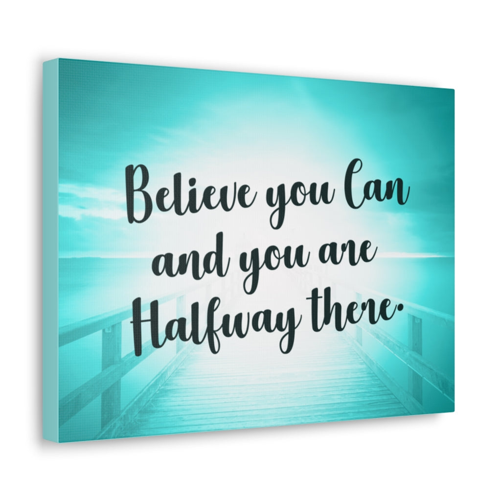 Scripture Walls Inspirational Wall Art Believe You Can Blue Motivation Wall Decor for Home Office Gym Inspiring Success Quote Print Ready to Hang Unframed-Express Your Love Gifts