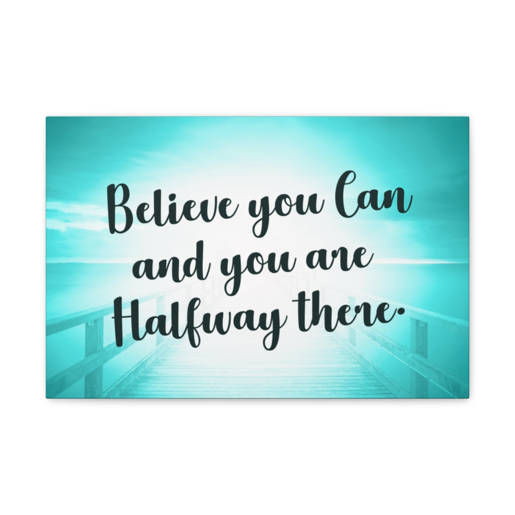 Scripture Walls Inspirational Wall Art Believe You Can Blue Motivation Wall Decor for Home Office Gym Inspiring Success Quote Print Ready to Hang Unframed-Express Your Love Gifts