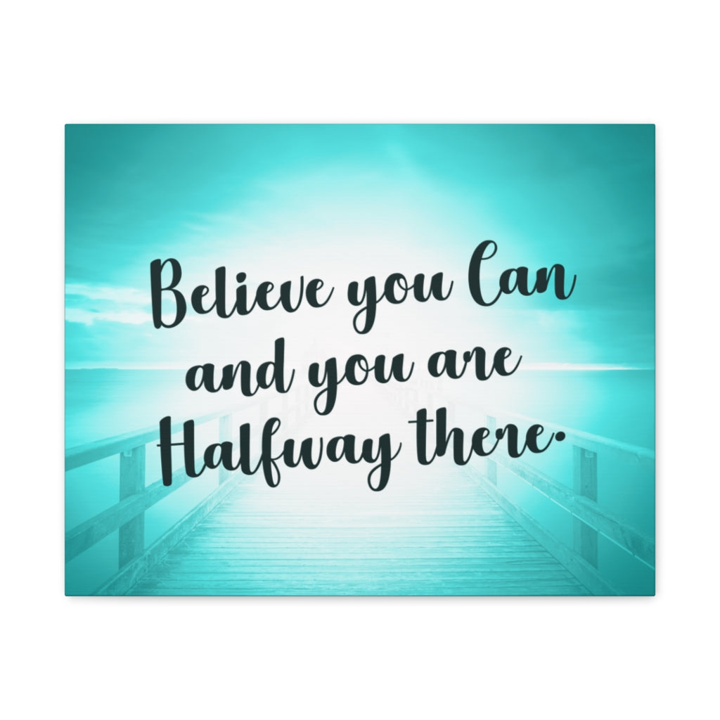 Scripture Walls Inspirational Wall Art Believe You Can Blue Motivation Wall Decor for Home Office Gym Inspiring Success Quote Print Ready to Hang Unframed-Express Your Love Gifts
