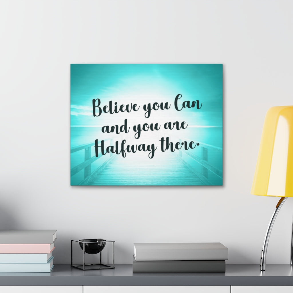 Scripture Walls Inspirational Wall Art Believe You Can Blue Motivation Wall Decor for Home Office Gym Inspiring Success Quote Print Ready to Hang Unframed-Express Your Love Gifts