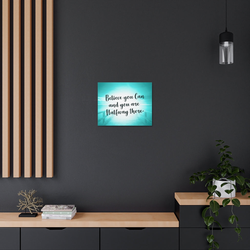 Scripture Walls Inspirational Wall Art Believe You Can Blue Motivation Wall Decor for Home Office Gym Inspiring Success Quote Print Ready to Hang Unframed-Express Your Love Gifts
