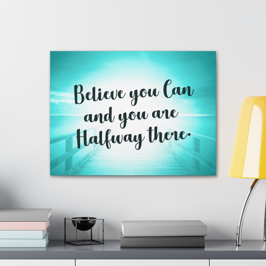 Scripture Walls Inspirational Wall Art Believe You Can Blue Motivation Wall Decor for Home Office Gym Inspiring Success Quote Print Ready to Hang Unframed-Express Your Love Gifts