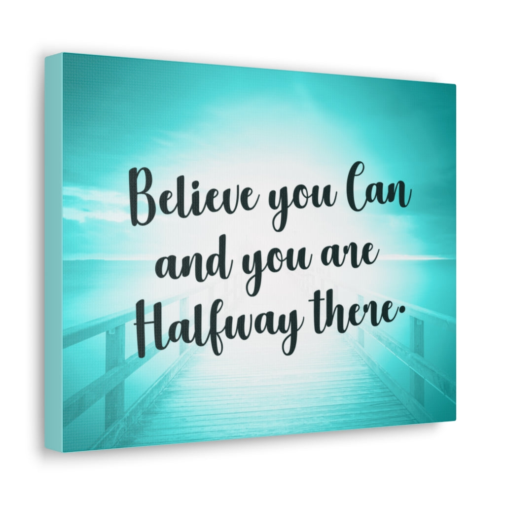 Scripture Walls Inspirational Wall Art Believe You Can Blue Motivation Wall Decor for Home Office Gym Inspiring Success Quote Print Ready to Hang Unframed-Express Your Love Gifts