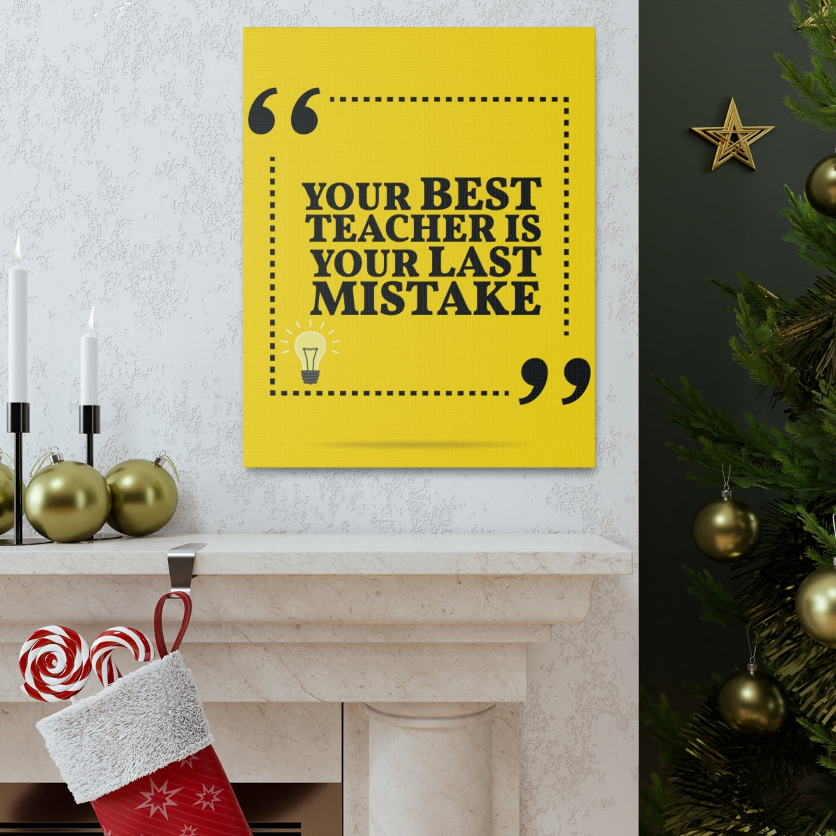 Scripture Walls Inspirational Wall Art Best Teacher Is Your Mistake Motivation Wall Decor for Home Office Gym Inspiring Success Quote Print Ready to Hang Unframed-Express Your Love Gifts