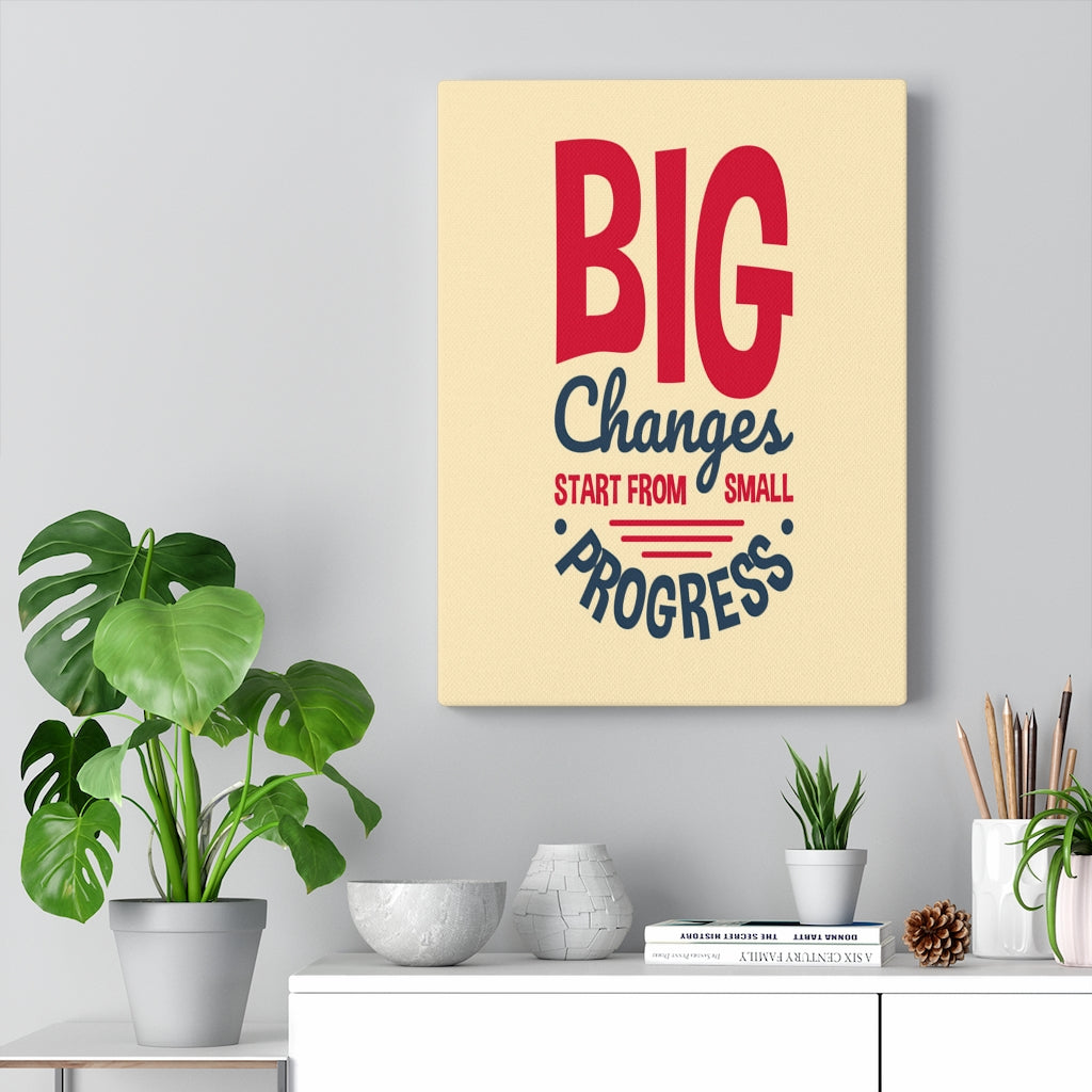Scripture Walls Inspirational Wall Art Big Changes Start From Small Progress Wall Art Motivation Wall Decor for Home Office Gym Inspiring Success Quote Print Ready to Hang Unframed-Express Your Love Gifts