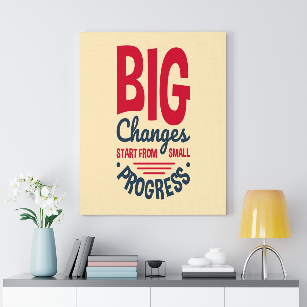 Scripture Walls Inspirational Wall Art Big Changes Start From Small Progress Wall Art Motivation Wall Decor for Home Office Gym Inspiring Success Quote Print Ready to Hang Unframed-Express Your Love Gifts