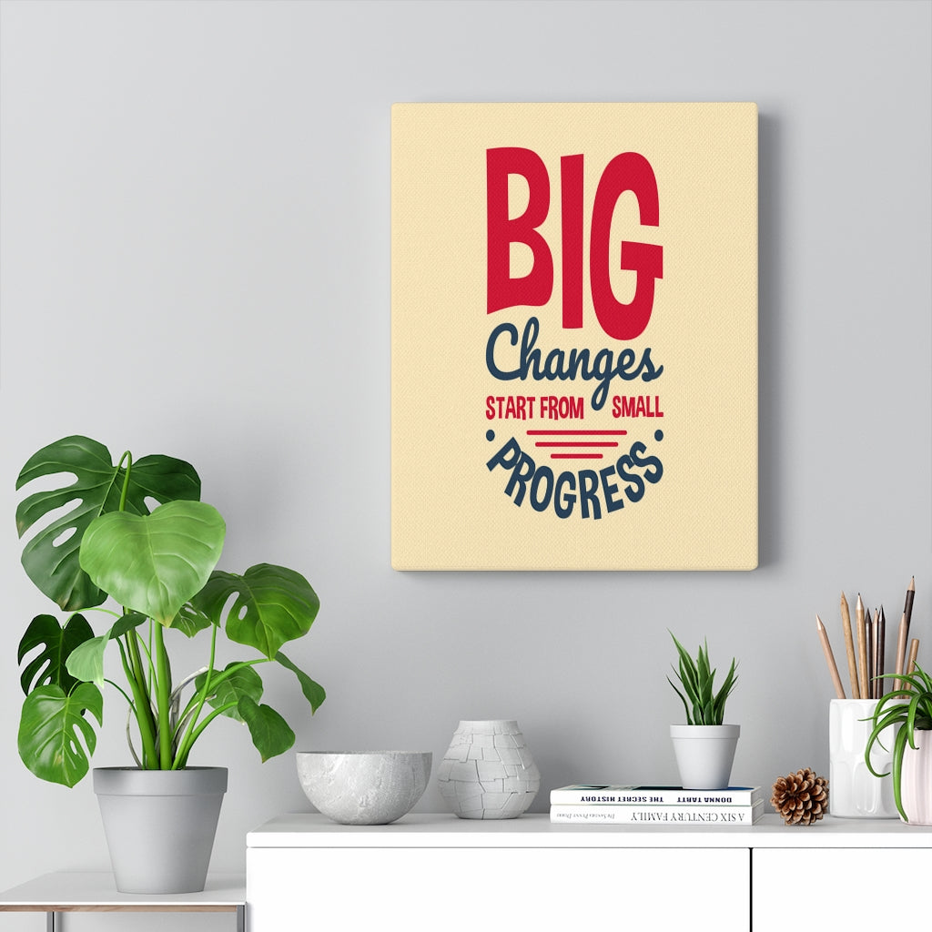 Scripture Walls Inspirational Wall Art Big Changes Start From Small Progress Wall Art Motivation Wall Decor for Home Office Gym Inspiring Success Quote Print Ready to Hang Unframed-Express Your Love Gifts