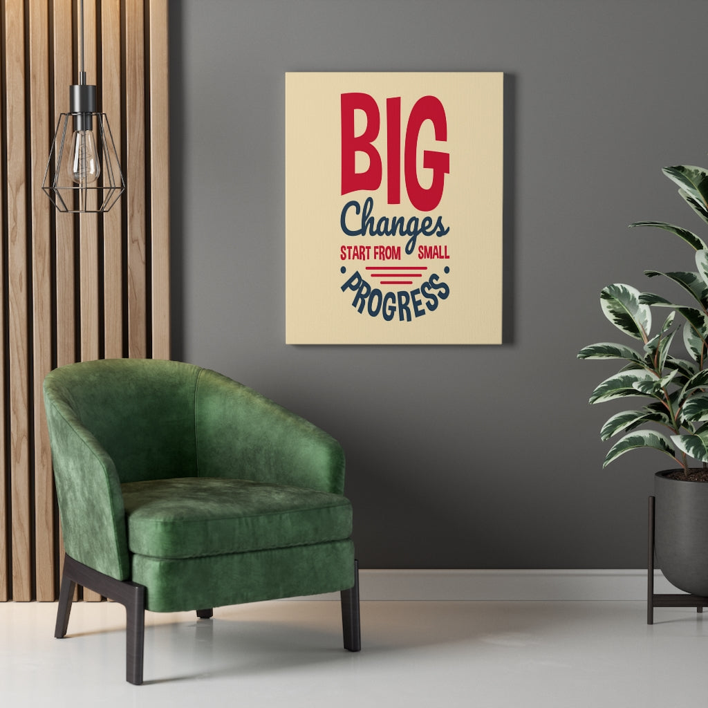 Scripture Walls Inspirational Wall Art Big Changes Start From Small Progress Wall Art Motivation Wall Decor for Home Office Gym Inspiring Success Quote Print Ready to Hang Unframed-Express Your Love Gifts