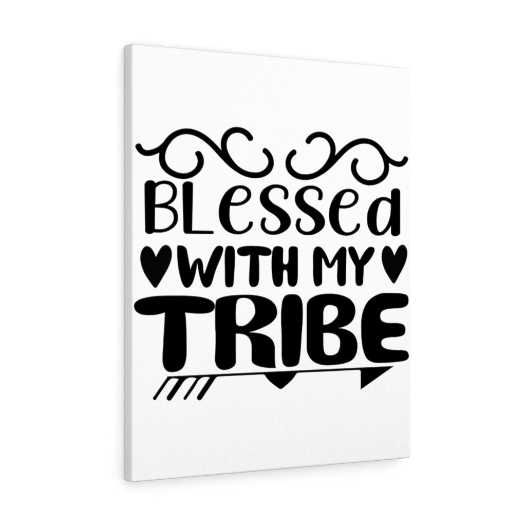 Scripture Walls Inspirational Wall Art Blessed With My Tribe Wall Art Motivation Wall Decor for Home Office Gym Inspiring Success Quote Print Ready to Hang Unframed-Express Your Love Gifts