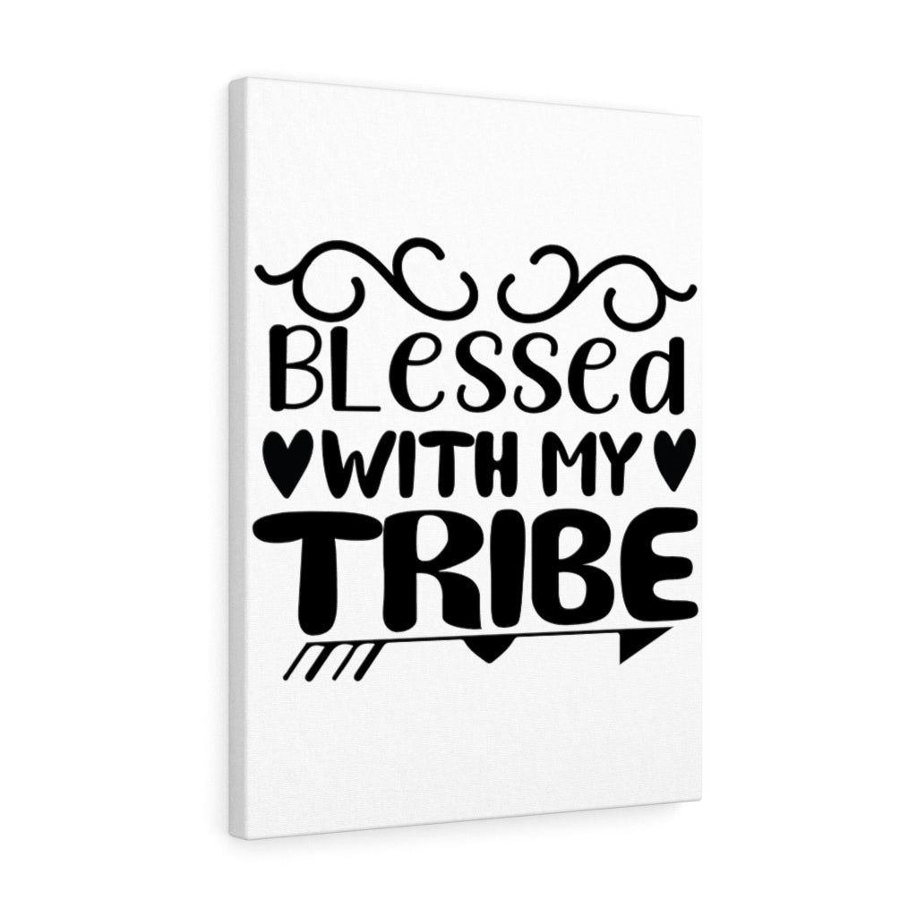 Scripture Walls Inspirational Wall Art Blessed With My Tribe Wall Art Motivation Wall Decor for Home Office Gym Inspiring Success Quote Print Ready to Hang Unframed-Express Your Love Gifts