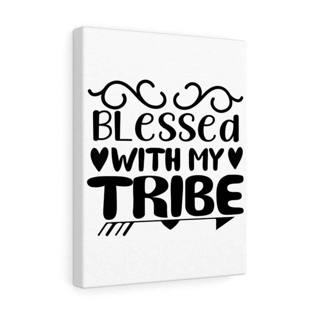 Scripture Walls Inspirational Wall Art Blessed With My Tribe Wall Art Motivation Wall Decor for Home Office Gym Inspiring Success Quote Print Ready to Hang Unframed-Express Your Love Gifts