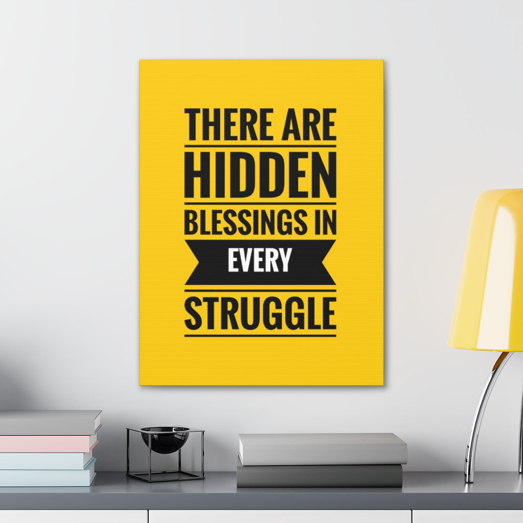 Scripture Walls Inspirational Wall Art Blessings In Every Struggle Motivation Wall Decor for Home Office Gym Inspiring Success Quote Print Ready to Hang Unframed-Express Your Love Gifts
