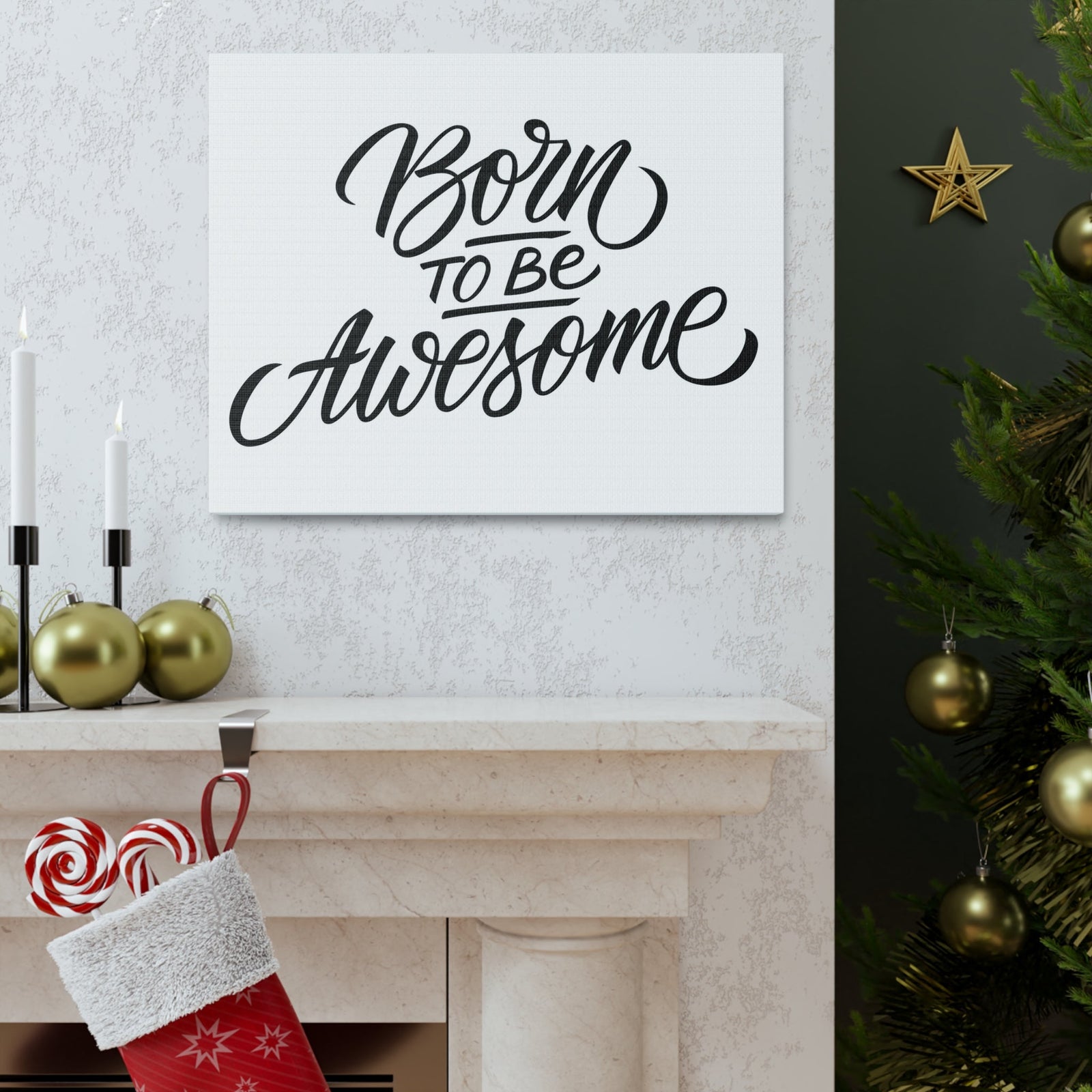 Scripture Walls Inspirational Wall Art Born To Be Awesome Motivation Wall Decor for Home Office Gym Inspiring Success Quote Print Ready to Hang Unframed-Express Your Love Gifts