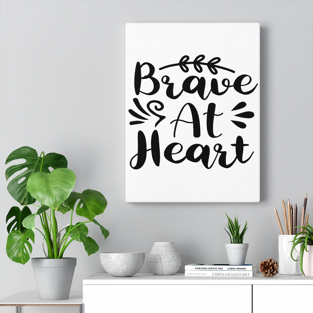Scripture Walls Inspirational Wall Art Brave At Heart Wall Art Motivation Wall Decor for Home Office Gym Inspiring Success Quote Print Ready to Hang Unframed-Express Your Love Gifts