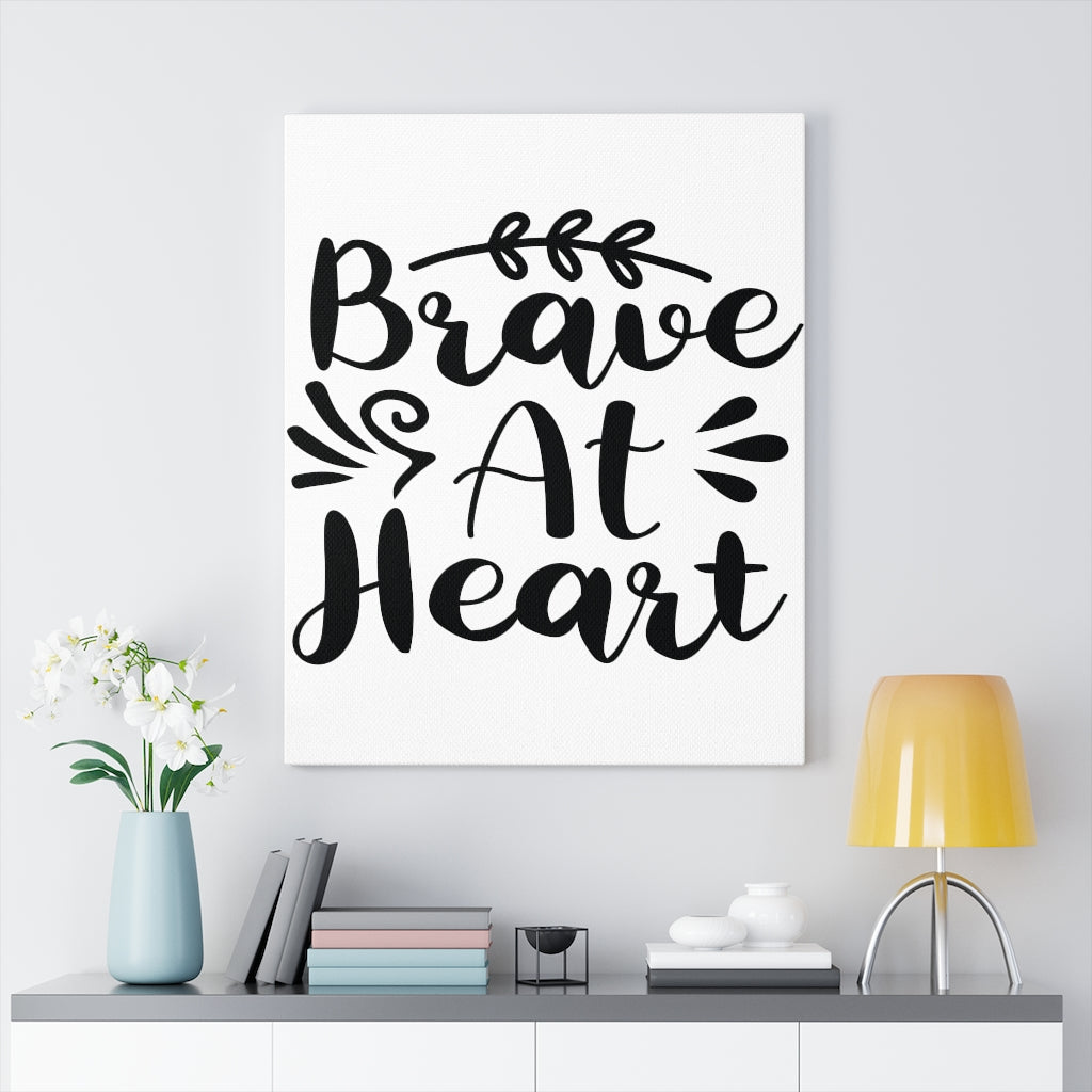 Scripture Walls Inspirational Wall Art Brave At Heart Wall Art Motivation Wall Decor for Home Office Gym Inspiring Success Quote Print Ready to Hang Unframed-Express Your Love Gifts