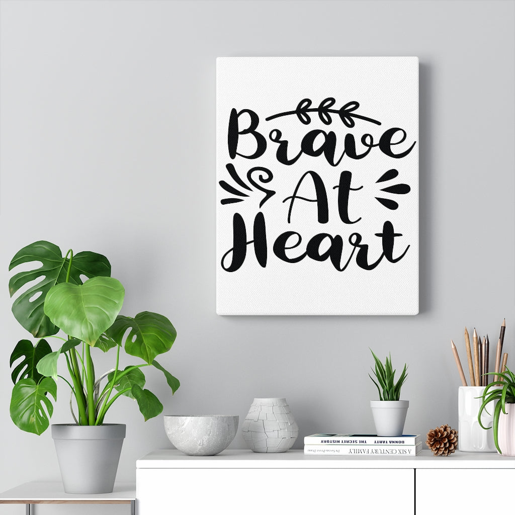 Scripture Walls Inspirational Wall Art Brave At Heart Wall Art Motivation Wall Decor for Home Office Gym Inspiring Success Quote Print Ready to Hang Unframed-Express Your Love Gifts