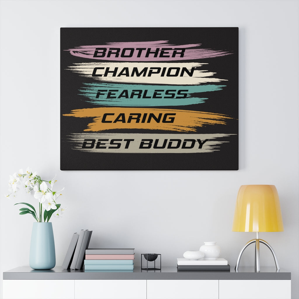 Scripture Walls Inspirational Wall Art Brother Champion Fearless Caring Wall Art Motivation Wall Decor for Home Office Gym Inspiring Success Quote Print Ready to Hang Unframed-Express Your Love Gifts