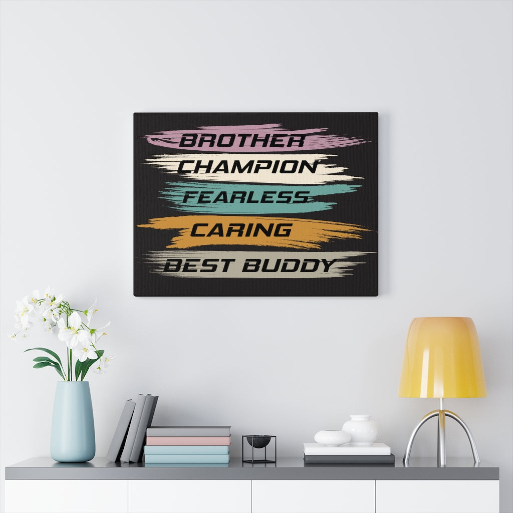 Scripture Walls Inspirational Wall Art Brother Champion Fearless Caring Wall Art Motivation Wall Decor for Home Office Gym Inspiring Success Quote Print Ready to Hang Unframed-Express Your Love Gifts