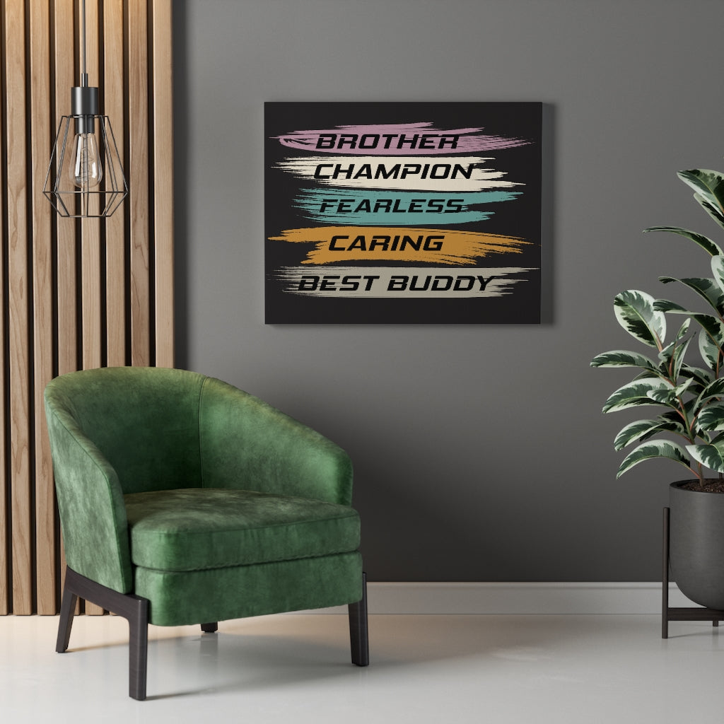 Scripture Walls Inspirational Wall Art Brother Champion Fearless Caring Wall Art Motivation Wall Decor for Home Office Gym Inspiring Success Quote Print Ready to Hang Unframed-Express Your Love Gifts
