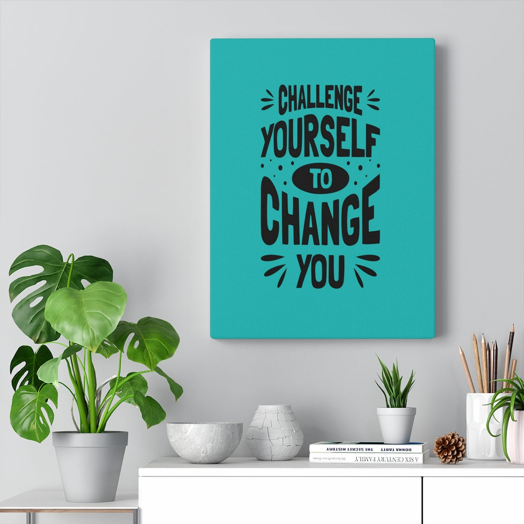 Scripture Walls Inspirational Wall Art Challenge Yourself To Change You Wall Art Motivation Wall Decor for Home Office Gym Inspiring Success Quote Print Ready to Hang Unframed-Express Your Love Gifts