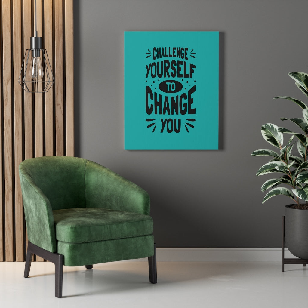 Scripture Walls Inspirational Wall Art Challenge Yourself To Change You Wall Art Motivation Wall Decor for Home Office Gym Inspiring Success Quote Print Ready to Hang Unframed-Express Your Love Gifts