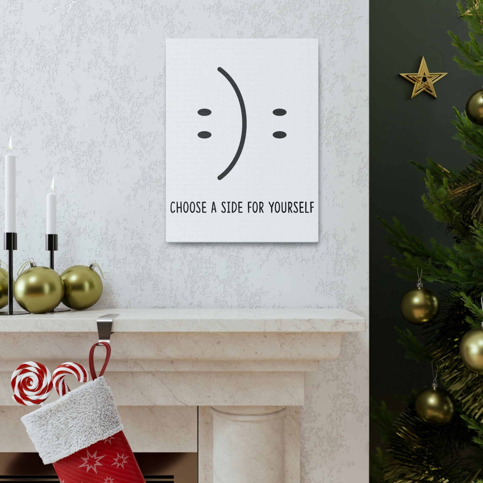 Scripture Walls Inspirational Wall Art Choose A Side For Yourself Motivation Wall Decor for Home Office Gym Inspiring Success Quote Print Ready to Hang Unframed-Express Your Love Gifts